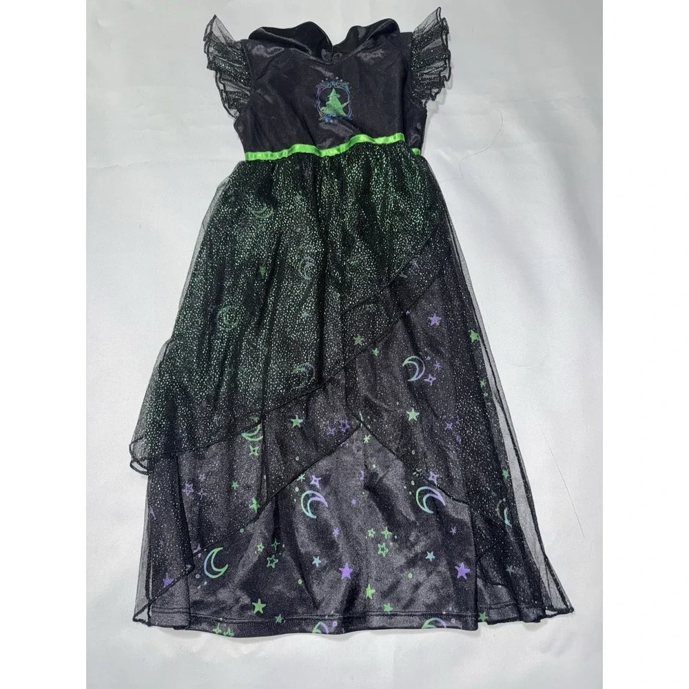 Wicked Musical Kids Costume Dress‎ Size 5T Witch Black Green Halloween